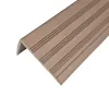 Hnědá plastová PVC protiskluzová schodová hrana F560 - 150 x 8,2 x 4,5 cm