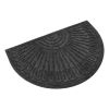 Šedá textilní gumová čistící půlkruhová vstupní rohož FLOMA Contours - 60 x 90 x 1,1 cm