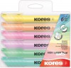 Zvýrazňovač Kores High Liner Plus pastel sada 6 ks