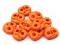 Brzdičky s dvěmi dírkami 20x20 mm - 6 oranžová dýňová, 10 ks