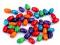 Dřevěné korálky oliva 7x10 mm - mix č. 4, 1000 g