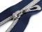 Spirálový zip No 7 délka 75 cm se stříbrnými zoubky - 330 modrá tmavá, 1 ks