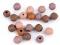 Dřevěné korálky s vroubky 13 mm - 3 mix barev, 1300 ks