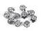 Koncovky na šňůrky / dekorační kaplíky 12x12 mm - 1 platina, 2 ks