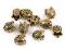 Koncovky na šňůrky / dekorační kaplíky 12x12 mm - 2 zlatá tmavá, 2 ks