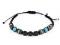 Náramek shamballa unisex - 2 tyrkys, 1 ks