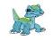 Nažehlovačka dinosaurus - 2 modrá azurová, 1 ks