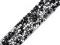 Prýmek s kamínky šíře 15 mm nažehlovací - 3 black diamond stříbrná, 1 m
