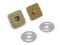 Magnetické zapínání 18x18 mm čtverec - 3 staromosaz, 100 sada
