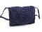 Háčkovaná kabelka z rafie - lýka crossbody 16x21 cm - 3 modrá tmavá, 1 ks