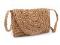 Háčkovaná kabelka z rafie - lýka crossbody 16x21 cm - 2 přírodní stř., 1 ks