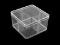 Plastová krabička / box s víkem 9,5x9,5x5,5 cm - transparent, 1 ks