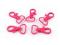 Plastová karabina průvlek 17 mm - 3 pink, 5 ks