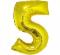 Nafukovací číslice balónek, zlatá folie 35cm - číslice 5