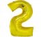 Nafukovací číslice balónek, zlatá folie 35cm - číslice 2