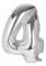Nafukovací číslice, stříbrná folie 40cm - číslice 4