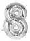 Nafukovací číslice, stříbrná folie 40cm - číslice 8