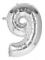 Nafukovací číslice, stříbrná folie 40cm - číslice 9