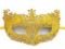 Karnevalová maska - škraboška s glitry - 9 zlatá, 1 ks