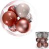 Ozdoby skleněné, meruňkovo-bílé barvy, pr. 7cm