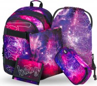 BAAGL 5 SET Skate Galaxy: batoh, penál, sáček, desky, peněženka