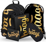 BAAGL 5 SET Skate Gold: batoh, penál, sáček, desky, peněženka