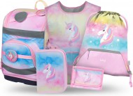 BAAGL SET 5 Zippy Plus Rainbow Unicorn: aktovka, penál, sáček, zástěra, peněženka 
