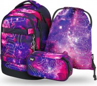 BAAGL SET 3 Skate max Galaxy: batoh, penál, sáček