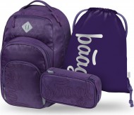 BAAGL SET 3 Coolmate Plum: batoh, penál, sáček 