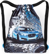 Školní sáček na přezůvky / tělocvik LUMI 23 D - modré auto