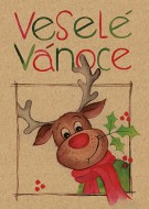 Přáníčko BeBechy - recyklovaný papír - Sobík - zvětšit obrázek