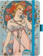 Týdenní diář A5 - Alfons Mucha 2027 - Modrý