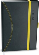 Notes linkovaný A6 - nero - černá-žlutá - zvětšit obrázek