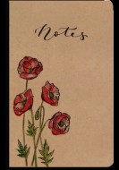 Notes linkovaný - A5 - kraft - vlčí máky - zvětšit obrázek