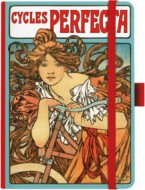 Notes A5 Premium 120g - Alfons Mucha 2027 - tečky - Červený