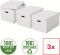 Esselte Home úložný box velikost L, set 3 ks, bílá