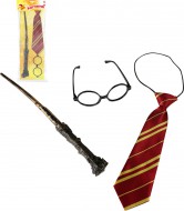 Kouzelník set hůlka + brýle + kravata 