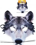Maska zvířecí Vlk dětská látková škraboška