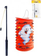 Lampion Halloween duch oválný 15cm set s hůlkou na baterie na svíčku Světlo - zvětšit obrázek