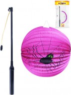 Lampion koule halloween pavouk 25cm na svíčku s hůlkou na baterie Světlo - zvětšit obrázek