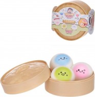 Knedlíček Kawai Squishy Dumpling - mačkací antistresový knedlík, 3ks v košíku