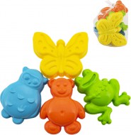 Bábovky na písek, baby formičky zvířátka set 4ks mix barev plast