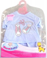 Oblečení pro panenky 42cm set modré triko a kalhoty na ramínku v sáčku