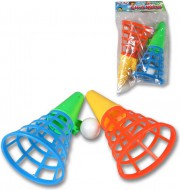 Hra catch ball set 2 vystřelovací košíčky s míčkem