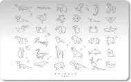 Podložka na stůl PP 60x45cm Origami animals