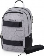 Studentský batoh + etue OXY Sport Grey Melange