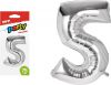 Balónek č. 5 nafukovací fóliový 75 cm - stříbrný 8000166