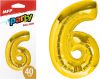 Balónek č. 6 nafukovací fóliový 40 cm - zlatý 8000179