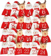 Kolíček dřevěný adventní kalendář figurky CJ-10176E 8885976 - zvětšit obrázek