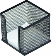 Zásobník na poznámkový papír černý, kov, Office Set